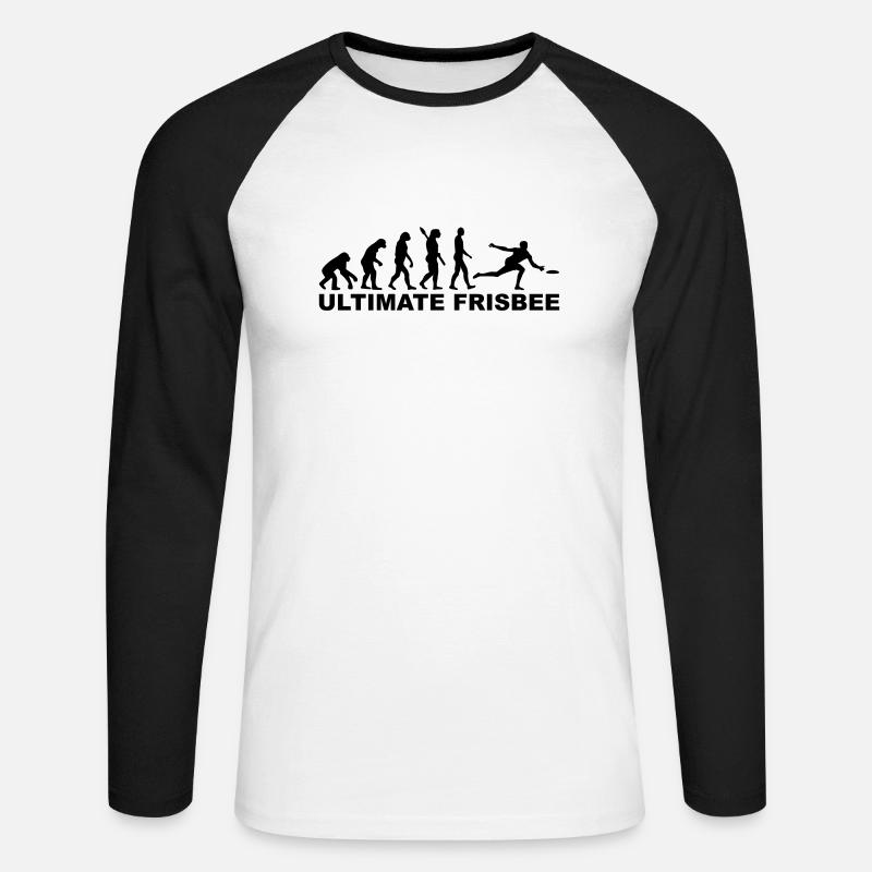 Frisbee - Unisex Baseballshirt langarm - Weiß/Schwarz
