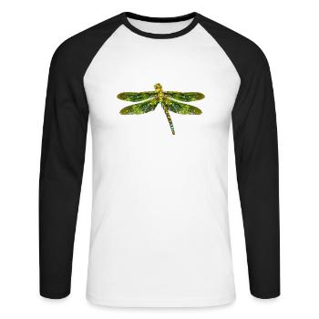 dragon-fly - Unisex Long Sleeve Baseball T-Shirt - white/black - Front - Nik (191cm)