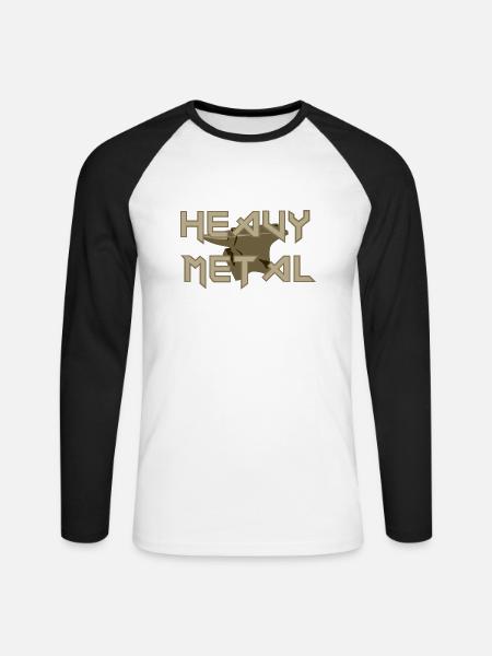 heavy metal - Unisex Baseballshirt langarm - Weiß/Schwarz