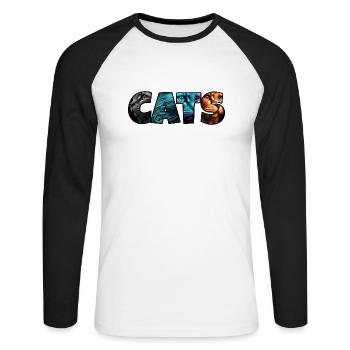 My Design - Unisex Baseballshirt langarm - Weiß/Schwarz - Vorne - Nik (191cm)