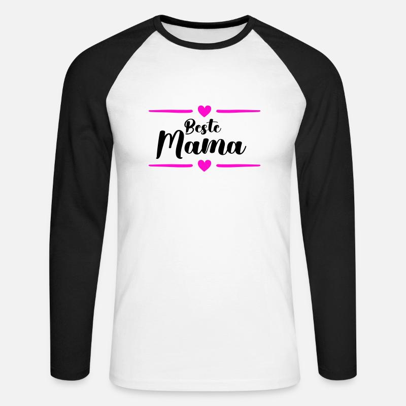beste mama - Unisex Baseballshirt langarm - Weiß/Schwarz