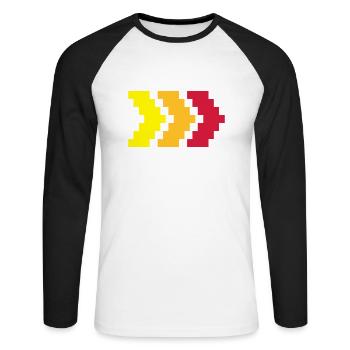 Turbo-Pfeile - Unisex Baseballshirt langarm - Weiß/Schwarz - Vorne - Nik (191cm)