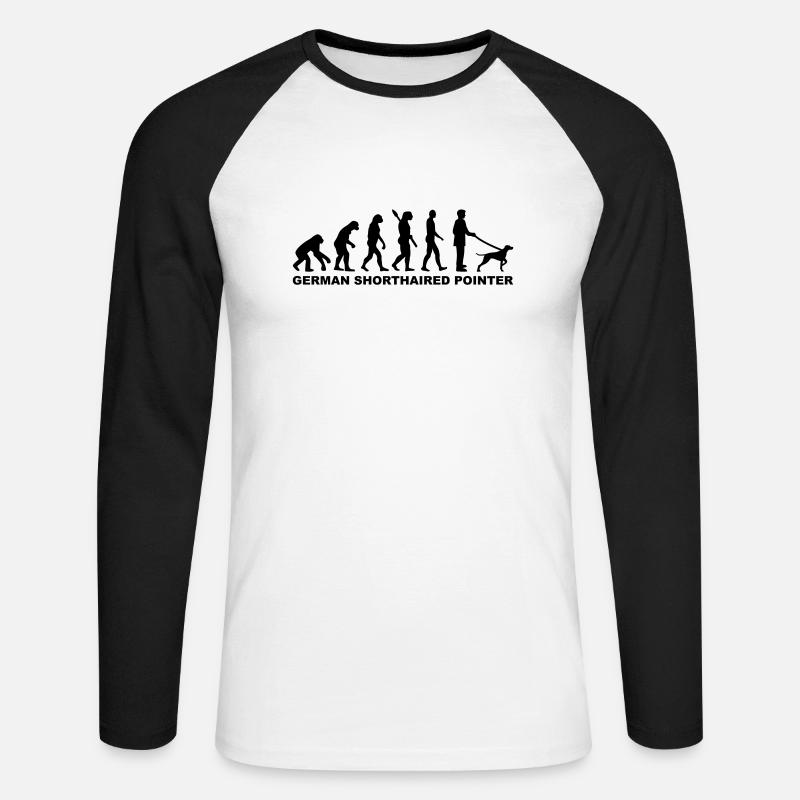 German Shorthaired Pointer - Unisex Long Sleeve Baseball T-Shirt - white/black