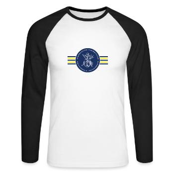 Nu Budder Lustiger Spruch Nordsee Ostsee - Unisex Baseballshirt langarm - Weiß/Schwarz - Vorne - Nik (191cm)