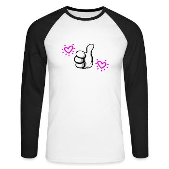 ELUE meilleure maman - T-shirt baseball manches longues Homme - blanc/noir - Devant - Nik (191cm)