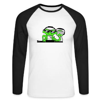 2 Cool DJ Snakes Team Friends Party Club Music - T-shirt baseball manches longues Homme - blanc/noir - Devant - Nik (191cm)