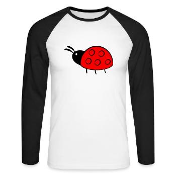 Marienkäfer - Unisex Baseballshirt langarm - Weiß/Schwarz - Vorne - Nik (191cm)