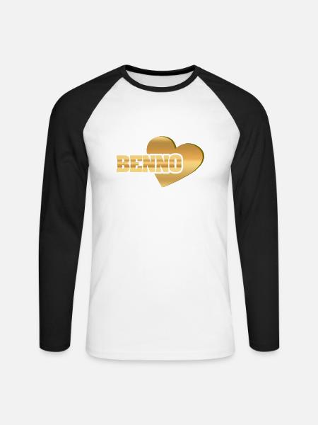 Benno comme l’or - T-shirt baseball manches longues Homme - blanc/noir