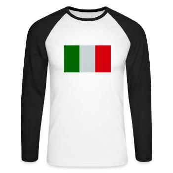 Italien - Unisex Baseballshirt langarm - Weiß/Schwarz - Vorne - Nik (191cm)