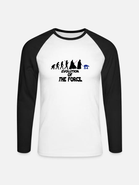 EVOLUTION OF THE FORCE - T-shirt baseball manches longues Homme - blanc/noir