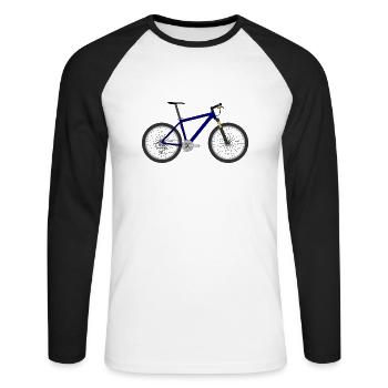 bicycle mountain bike cyclist mountain bike - Unisex Long Sleeve Baseball T-Shirt - white/black - Front - Nik (191cm)