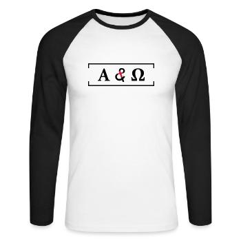 A & O - Unisex Long Sleeve Baseball T-Shirt - white/black - Front - Nik (191cm)