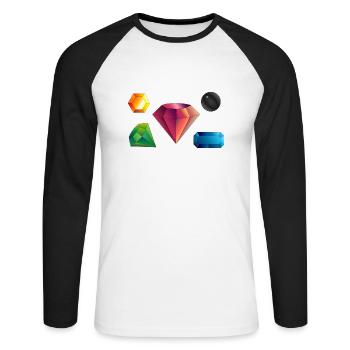 bergarbeiter miner bergwerk mine coal kohle9 - Unisex Baseballshirt langarm - Weiß/Schwarz - Vorne - Nik (191cm)