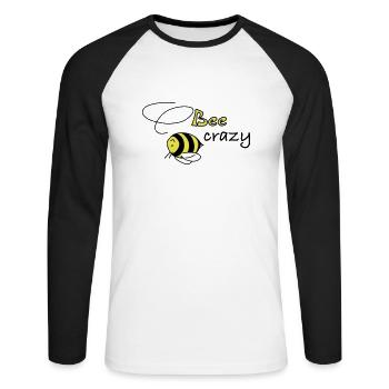 bee crazy - T-shirt baseball manches longues Homme - blanc/noir - Devant - Nik (191cm)