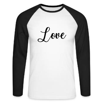 love - Unisex Long Sleeve Baseball T-Shirt - white/black - Front - Nik (191cm)