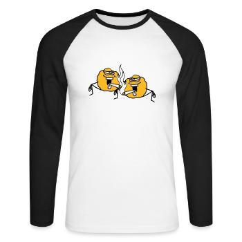 Kiffen kiffer stoned h - T-shirt baseball manches longues Homme - blanc/noir - Devant - Nik (191cm)