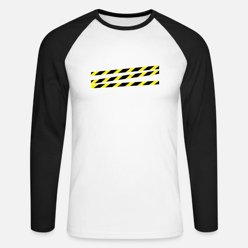 construction__f2 - Unisex Baseballshirt langarm - Weiß/Schwarz
