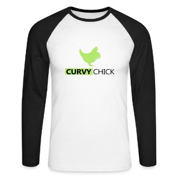 Poussin Curvy - T-shirt baseball manches longues Homme - blanc/noir - Devant - Nik (191cm)