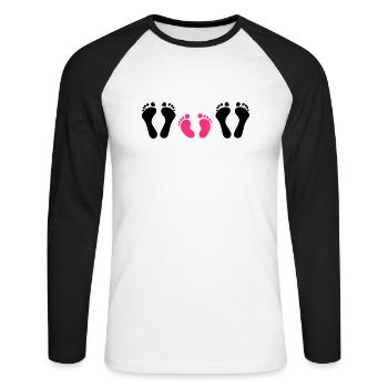 Familie - Unisex Baseballshirt langarm - Weiß/Schwarz - Vorne - Nik (191cm)