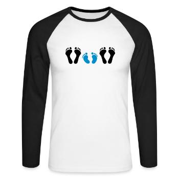 Familie - Unisex Baseballshirt langarm - Weiß/Schwarz - Vorne - Nik (191cm)