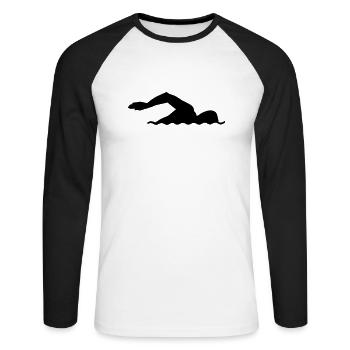 Nager - T-shirt baseball manches longues Homme - blanc/noir - Devant - Nik (191cm)