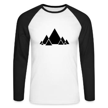Triangle Style - Unisex Baseballshirt langarm - Weiß/Schwarz - Vorne - Nik (191cm)