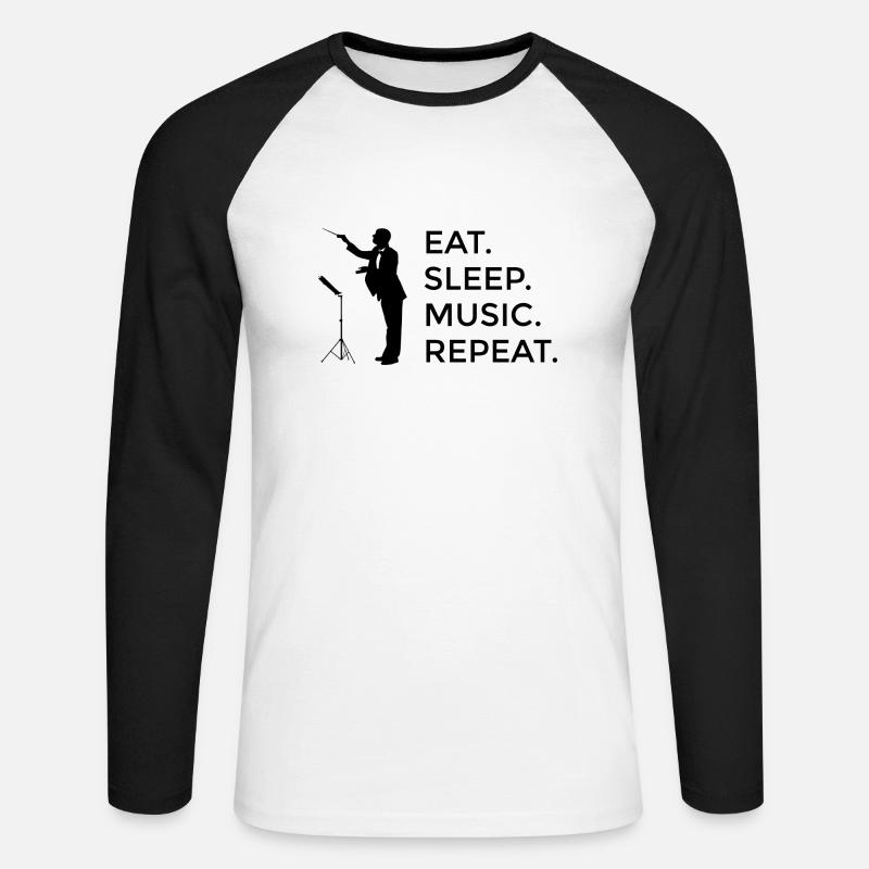 Dirigenten Dirigent Musik Dirigieren Geschenk - Unisex Baseballshirt langarm - Weiß/Schwarz