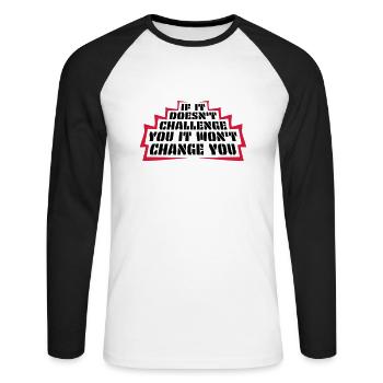 Workout Fitness Motivation Quote - Unisex Long Sleeve Baseball T-Shirt - white/black - Front - Nik (191cm)