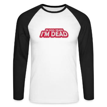 dans les années de chien Mort - T-shirt baseball manches longues Homme - blanc/noir - Devant - Nik (191cm)