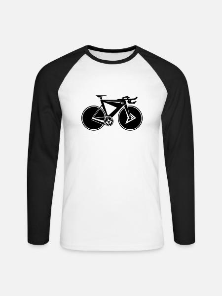Rennrad, Geschenkidee für Fahrrad Freunde - Unisex Baseballshirt langarm - Weiß/Schwarz