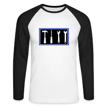 tool - Unisex Long Sleeve Baseball T-Shirt - white/black - Front - Nik (191cm)