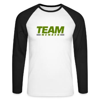 Équipier - T-shirt baseball manches longues Homme - blanc/noir - Devant - Nik (191cm)