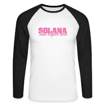 Femme - T-shirt baseball manches longues Homme - blanc/noir - Devant - Nik (191cm)