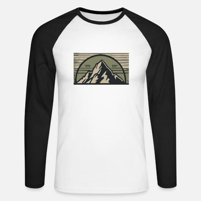 Berge Bergsteiger Abenteuer - Unisex Baseballshirt langarm - Weiß/Schwarz