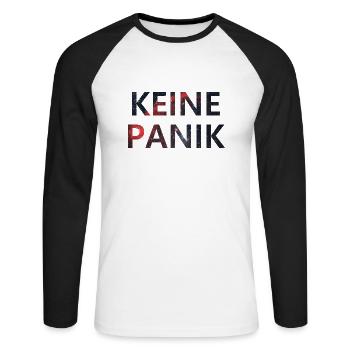 Keine Panik 4 - Unisex Baseballshirt langarm - Weiß/Schwarz - Vorne - Nik (191cm)