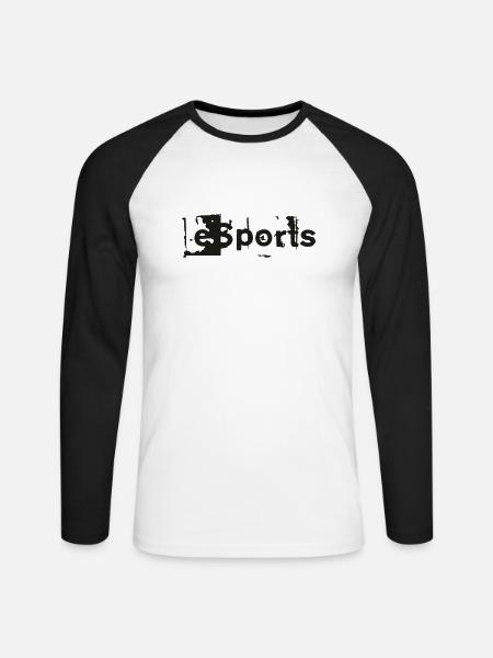esports_trash_1 - Unisex Baseballshirt langarm - Weiß/Schwarz