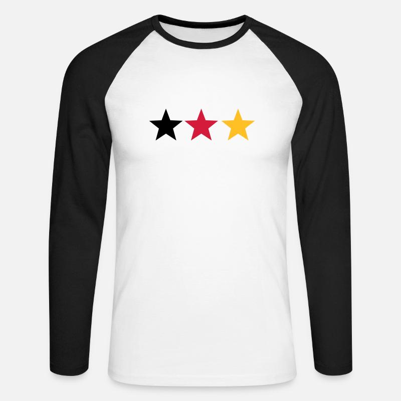Schwarz rot gold - Unisex Baseballshirt langarm - Weiß/Schwarz