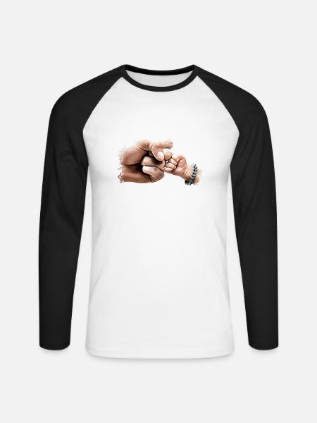 fäuste rock baby - Unisex Baseballshirt langarm - Weiß/Schwarz