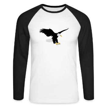 Eagle - Unisex Long Sleeve Baseball T-Shirt - white/black - Front - Nik (191cm)
