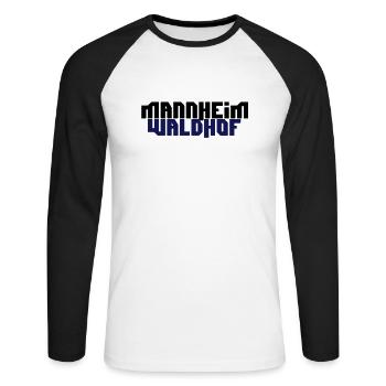 mannheim waldhof - Unisex Baseballshirt langarm - Weiß/Schwarz - Vorne - Nik (191cm)