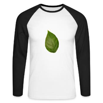 Leaf tree plant spring summer autumn green - Unisex Long Sleeve Baseball T-Shirt - white/black - Front - Nik (191cm)
