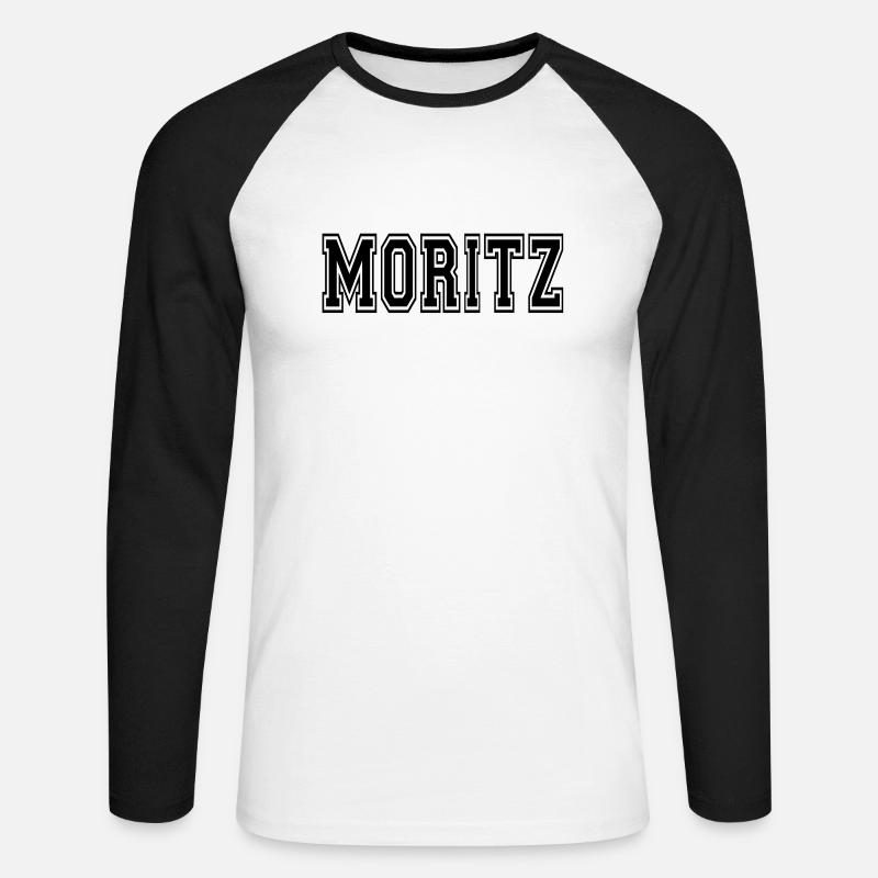 moritz - Unisex Baseballshirt langarm - Weiß/Schwarz