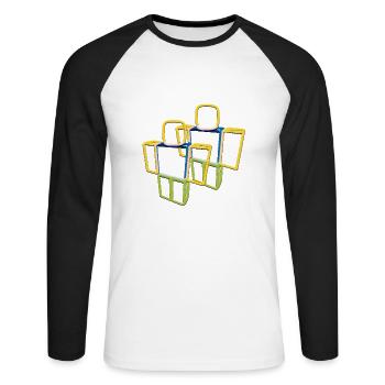 Sqaure Noob Personne - T-shirt baseball manches longues Homme - blanc/noir - Devant - Nik (191cm)