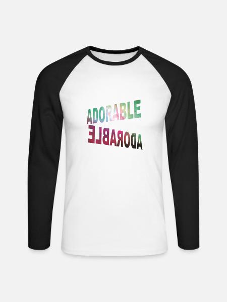 Bezaubernd Adorable - Unisex Baseballshirt langarm - Weiß/Schwarz