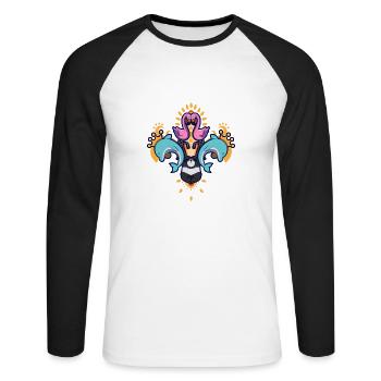 Mardi gras carnaval symbole de décoration cadeau - T-shirt baseball manches longues Homme - blanc/noir - Devant - Nik (191cm)