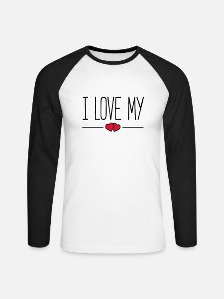 i love my - Unisex Baseballshirt langarm - Weiß/Schwarz