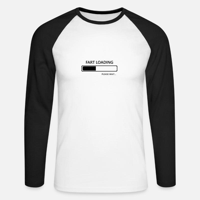 Fart loading - Unisex Baseballshirt langarm - Weiß/Schwarz