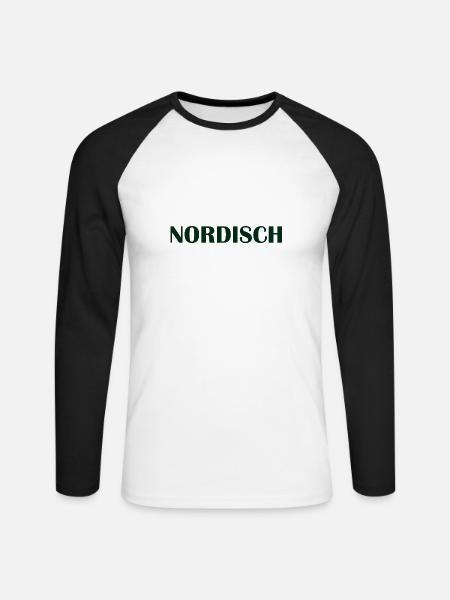 Nordisch - Unisex Baseballshirt langarm - Weiß/Schwarz