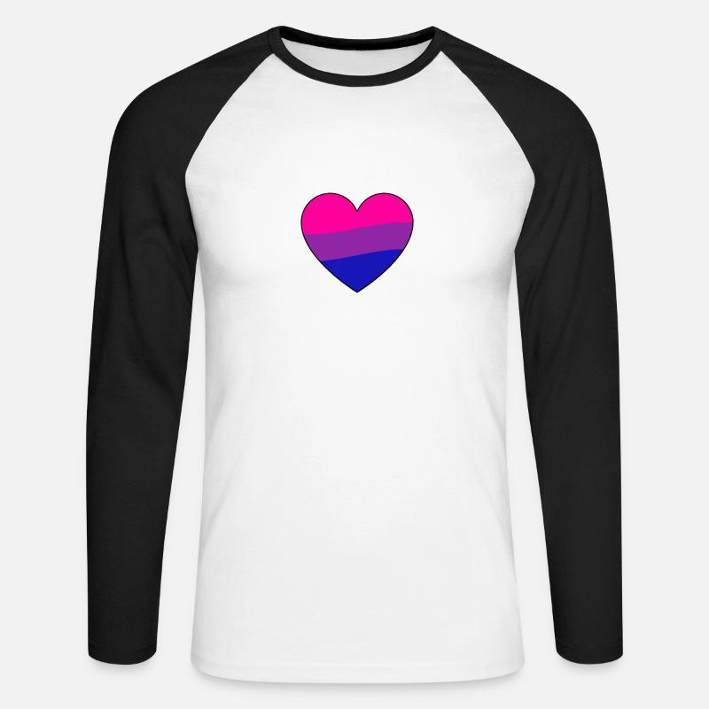 Pride Bisexual - Unisex Baseballshirt langarm - Weiß/Schwarz