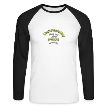 Lustiger Spruch Elektrotechniker - Unisex Baseballshirt langarm - Weiß/Schwarz - Vorne - Nik (191cm)